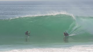 Storm swell brings INSANE barrels  Bodyboarding RAW FOOTAGE Pierre Louis Costes [upl. by Ahsitan873]