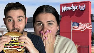 Brits try Wendys in America for the first time [upl. by Forsta976]