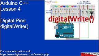 92 Arduino C  Lesson 4 Controlling digital pins with digitalWrite [upl. by Rutan]