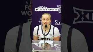 TCU guard Hailey Van Lith says the country already knows about the Frogs 😤😤😤 [upl. by Ayhtnic]