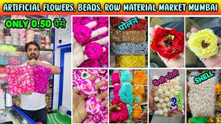 Artificial Flowers Raw Material Market MumbaiBeads Wholesale Market MumbaiDecoration Market Mumbai [upl. by Ellenahs788]