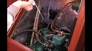 Volvo Penta MD2020  change oil and filter and removing sprayhood [upl. by Rayburn]