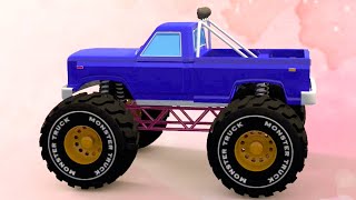 Monster Truck Formation amp Vehicle Washing Videos [upl. by Dibbrun]