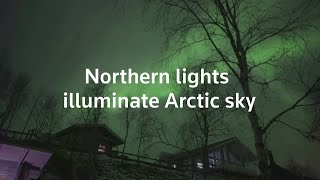 Northern lights illuminate sky above Finland [upl. by Mcclain]