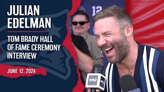 Julian Edelman Full Red Carpet Interview  Tom Brady Patriots Hall Of Fame Ceremony [upl. by Nylsej802]