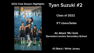 Tyan Suzuki 2 LiberoSetter  2022 Club Season Highlights [upl. by Varuag]