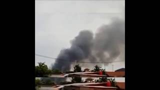 RAW FOOTAGE Indonesia Fireworks Factory Explosion [upl. by Nnaid177]