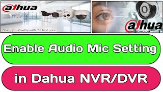 Audio Mic Setting in Dahua NVRDVR  How to Configure Audio Mic  How to enable AUDIO Mic in Dahua [upl. by Servetnick508]