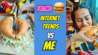 How to eat Burger🍔Will you follow the Trend🧐 shorts burger foodcomedy [upl. by Eicnarf]