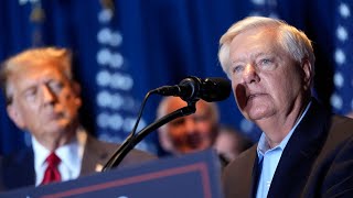 Crowd boos Lindsey Graham at Trump victory speech [upl. by Salvay]