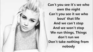 Miley Cyrus We cant stop letra [upl. by Cirred981]