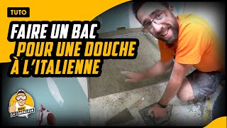 Réaliser UNE DOUCHE ITALIENNE au mortier ciment dans SDB [upl. by Rozamond459]