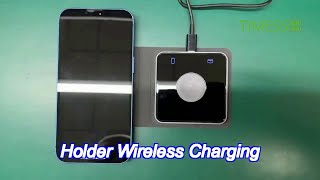 Foldable 3 In 1 Fast Charger Dual Coil Design Wireless Charging Station [upl. by Attenaz286]