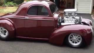 Blown Willys Coupe idling [upl. by Nyrehtac]