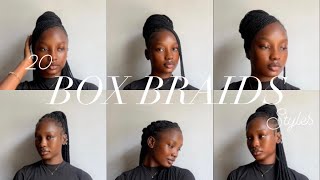 24 EASY WAYS TO STYLE YOUR KNOTLESS BOX BRAIDS beginner friendly [upl. by Eenar455]