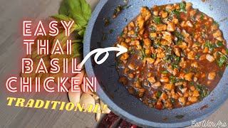 How To Make Easy Thai Basil Chicken Recipe Pad Krapow Gai [upl. by Aerahs186]