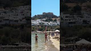 Beautiful Lindos beach in Rhodos Greece 🇬🇷 beach travel trending trending beautiful greece [upl. by Iramaj354]