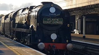 Trains at Taunton including 35028 clan line with jacobstrainadventures and Southweststeamfan [upl. by Micheal]