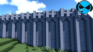 Minecraft How to Build a Castle Wall Minecraft Build Tutorial [upl. by Anselme250]