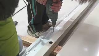 Continuous geared hinge installation of super large door [upl. by Boniface773]