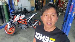 Live exhaust sound reveal on a KTM Duke 390 [upl. by Aicile324]