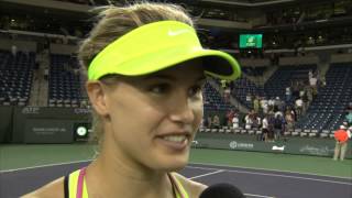 2015 Eugenie Bouchard Saturday Interview [upl. by Nemraciram557]