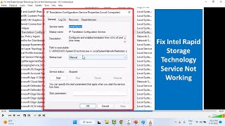 Fix Intel Rapid Storage Technology Service Not Working [upl. by Itsyrk499]