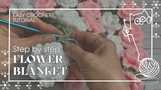 Endless Roses Crochet Blanket pattern Crochet Rose tutorial How to Crochet Baby Blanket [upl. by Benita562]