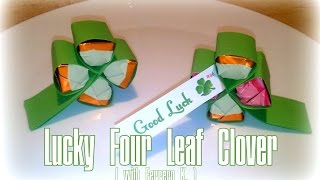 Kleeblatt aus FERRERO Küsschen basteln Anleitung DIY Lucky Four Leaf Clover [upl. by Letnuahc]