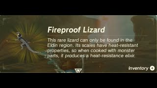 Fireproof Lizard  Farming Location  Zelda BOTW [upl. by Atsejam]