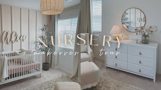 Nursery Makeover amp Tour  DIY Accent Wall  Simple amp Neutral [upl. by Atinod]