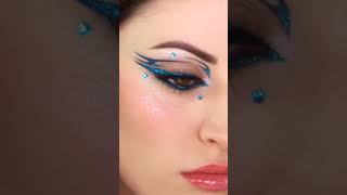 Brillo azul 💙 makeup maquillaje tips azul brillos ojos ytshorts [upl. by Lavicrep]