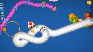 🐍Wormmate io Slierio AI Top 1 Worm Zone  Slitherio hungry snake hunter Gameplay 001 [upl. by Akena]