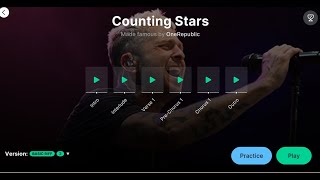 Counting Stars  One Republic  Yousician Guitar  Basic Riff Short Level 2 [upl. by Aileahcim]