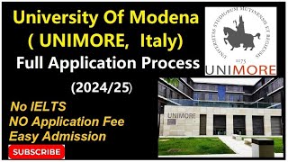 University of Modena Application in Italy  September Intake 2024 [upl. by Dinsdale]