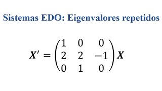 5 Sistemas lineales homogéneos  Valores propios repetidos  Sistema 3x3 [upl. by Ruella]