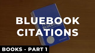 Bluebook Citations Books  Part 1  Law Review Write On Example [upl. by Dewar]