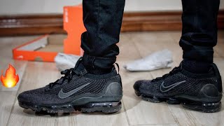 Nike Air VaporMax 2021 FK Black Anthracite Unboxing and Review [upl. by Madi518]