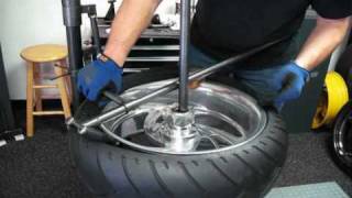 Changing a Wide Rear Tire with a NoMar Tire changer [upl. by Pen864]