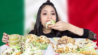 MEXICAN FOOD MUKBANG SOPES GORDITAS ENCHILADA TOSTADA CHIMICHANGA EATING SHOW 먹방 [upl. by Dom24]