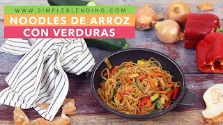 WOK DE FIDEOS CON VERDURAS  Fideos de arroz con verduras salteadas muy fácil [upl. by Von]