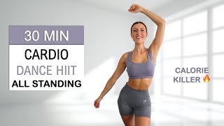 30 Min All Standing Cardio HIIT DANCE Workout  Burn Up to 400 Calories  To the Beat SUPER FUN [upl. by Nyleak]