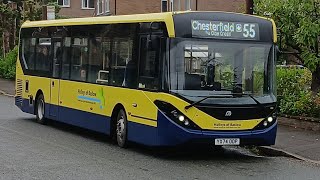 properly thrashed  first day out Hulleys of baslow ADL Enviro200 MMC route 55 YX74 ODP [upl. by Ennavoj]