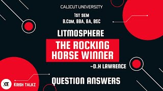 Calicut University 1st sem Litmosphere The Rocking Horse Winner Question and Answers [upl. by Roxanna671]