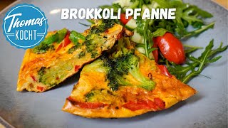 Schnelle Brokkoli Pfanne  Frittata [upl. by Ihsakat]