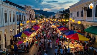 Phuket Thailand🇹🇭 The Bustling Night Market In Phukets Historic Old Town 4K UHD [upl. by Iman]