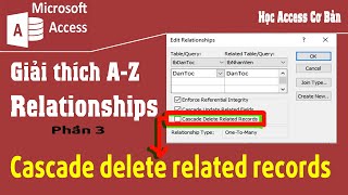 Cascade delete related records Relationships trong access [upl. by Sixla]