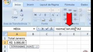 Excel  Cálculo com referência várias planilhas [upl. by Ajile]