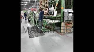 Semi automatic width cutting of woven carpet [upl. by Eicyac452]