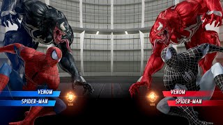 Venom amp Red Spider Man VS Red Venom amp Black Spider Man  Marvel vs Capcom Infinite [upl. by Turoff]